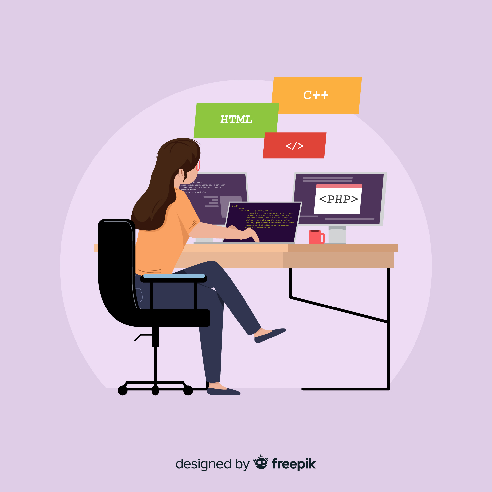 Estudante de desenvolvimento web com um notebook falando sobre HTML e CSS